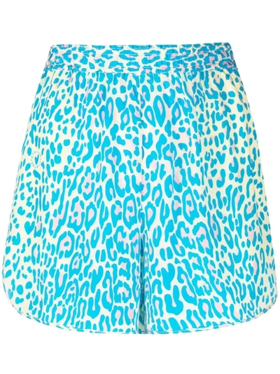 Shop Stella Mccartney Leopard-print Shorts In Blue