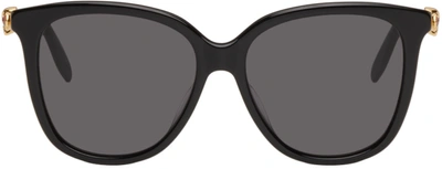 Shop Alexander Mcqueen Black Skull Droplets Sunglasses In 001 Black