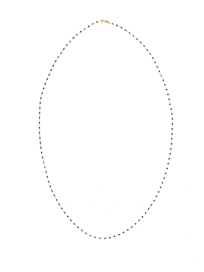Gigi Clozeau 18kt Yellow Gold Classic Gigi Black Beaded Necklace In Gold