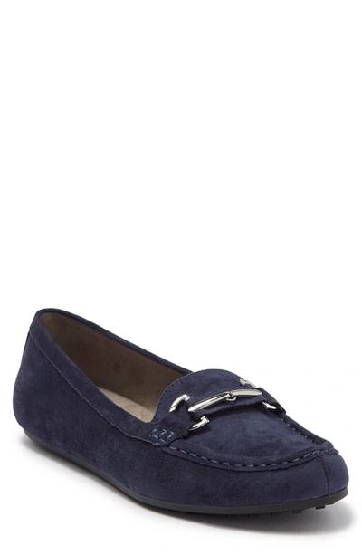 Shop Aerosoles Day Drive Moc Driver In Navy Faux Suede