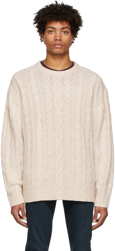 Levi's Stay Loose Cable Knit Wool Blend Sweater In Peyote Marl | ModeSens