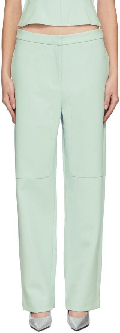 Shop Paris Georgia Blue Slouchy Suit Trousers In Mineral Blue