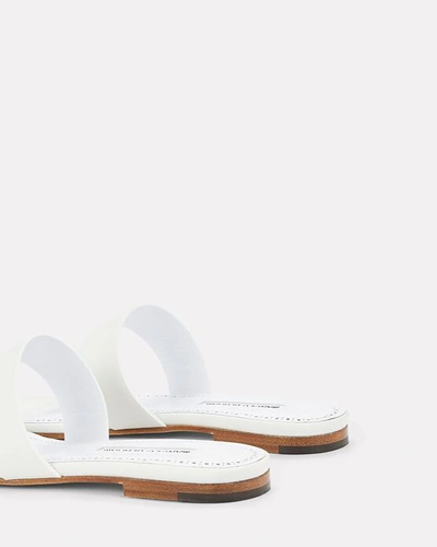 Shop Manolo Blahnik Serrato Strappy Slide Sandals In White