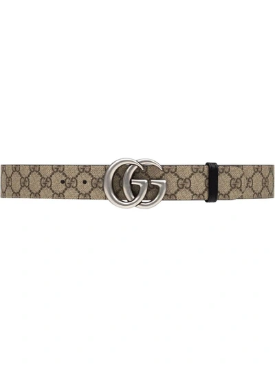 Shop Gucci Gg Marmont Belt In Nude