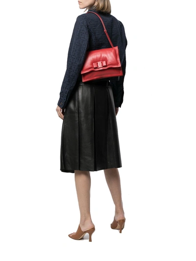 Shop Ferragamo Salvatore  Women's Red Leather Shoulder Bag