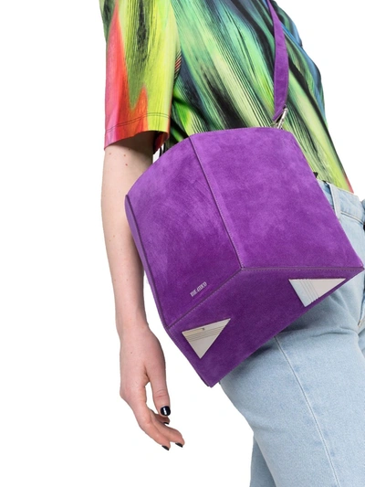 Shop Attico The  Women's Purple Leather Shoulder Bag