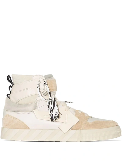 Shop Off-white Men's Beige Leather Hi Top Sneakers