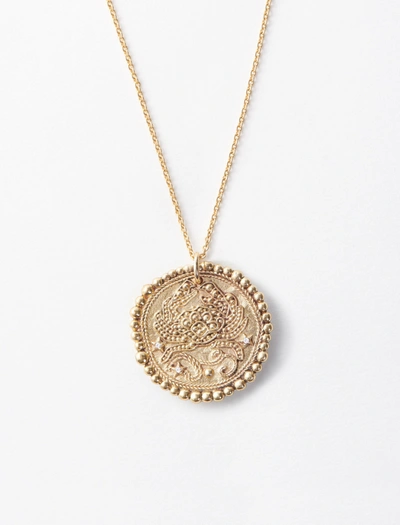 Maje Cancer Zodiac Sign Necklace In Old Brass | ModeSens