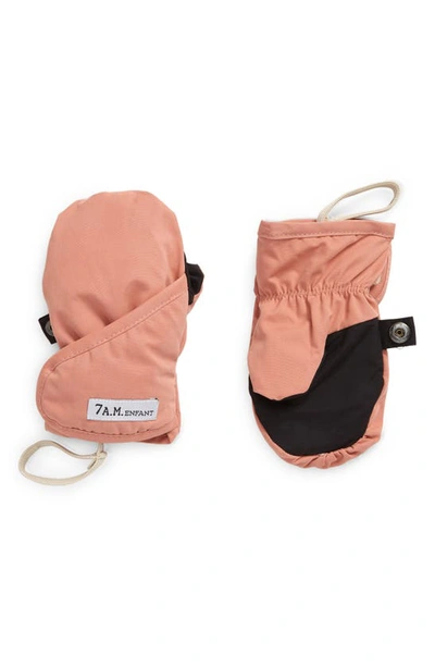 Shop 7 A.m. Enfant Fleece Lined Mittens In Rose Dawn