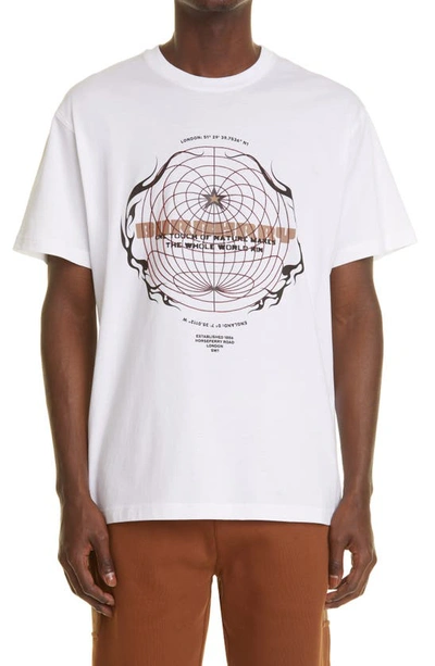 Shop Burberry Globe Graphic Oversize Cotton Tee In White