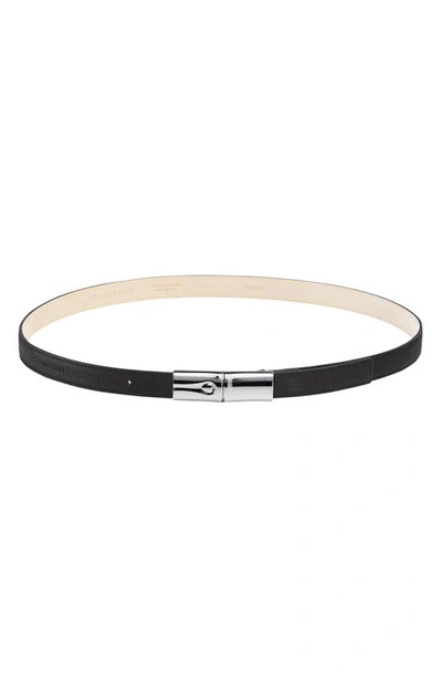 Shop Longchamp Roseau Leather Belt In Black