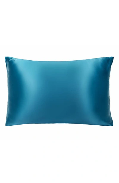 Shop Blissy Mulberry Silk Pillowcase In Aqua