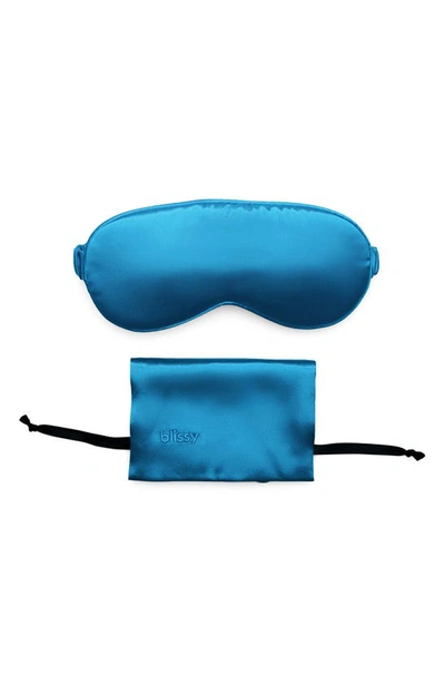 Shop Blissy Silk Sleep Mask In Aqua