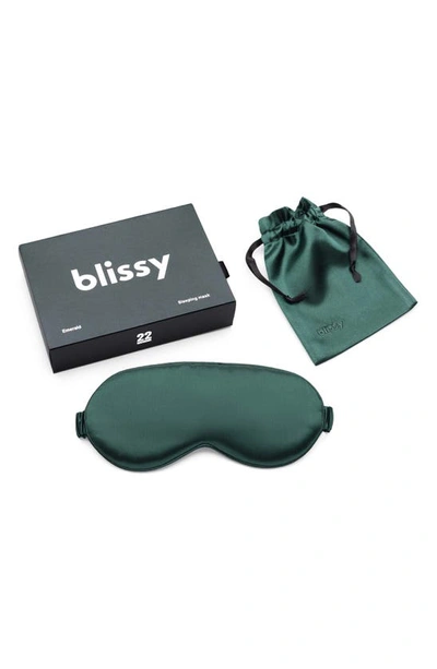 Shop Blissy Silk Sleep Mask In Emerald