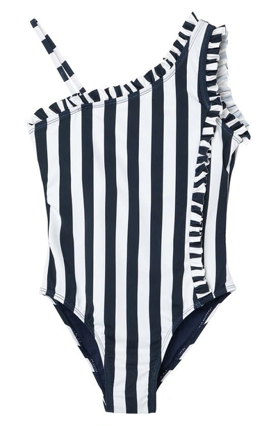 Shop Habitual Kids' Mini Ruffles One-piece Swimsuit In Stripe