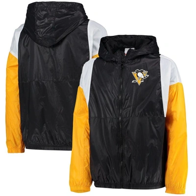 Shop Zzdnu Outerstuff Youth Black Pittsburgh Penguins Stadium Colorblock Full-zip Windbreaker Jacket