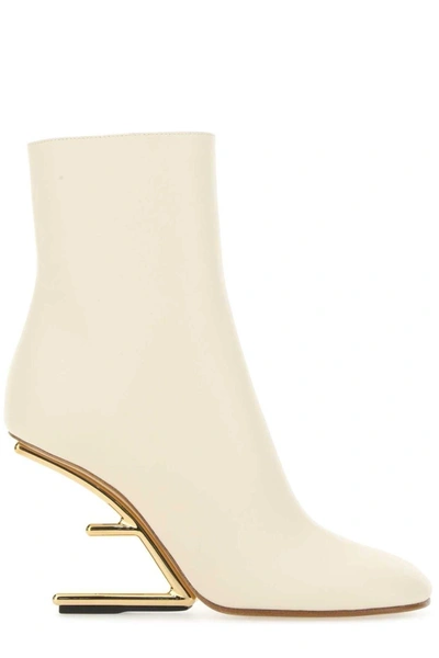 Shop Fendi First Ankle Boots In White