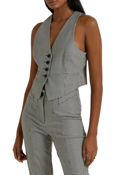 River Island Houndstooth Vest In Black