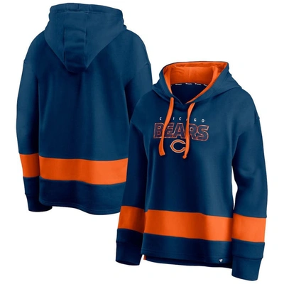 Shop Fanatics Branded Navy/orange Chicago Bears Colors Of Pride Colorblock Pullover Hoodie