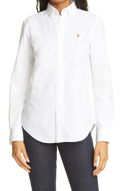 Shop Polo Ralph Lauren Georgia Button-down Shirt In Bright White