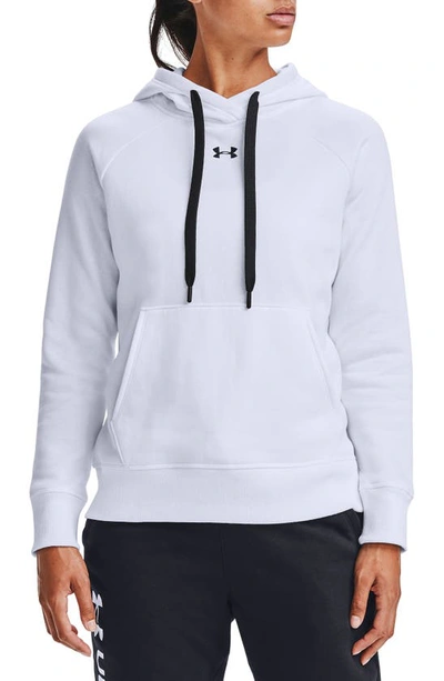 Shop Under Armour Rival Fleece Hoodie In White
