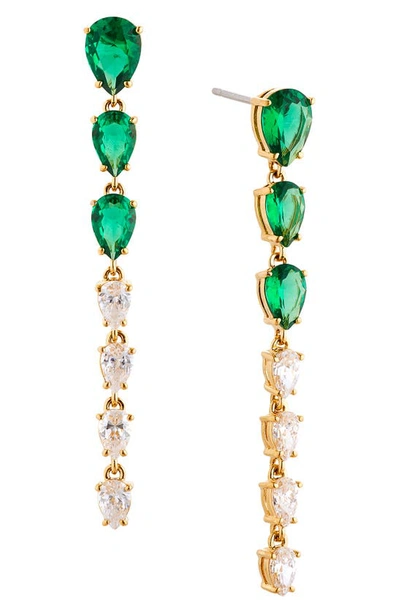 Shop Nadri Social Lights Linear Drop Earrings In Gold