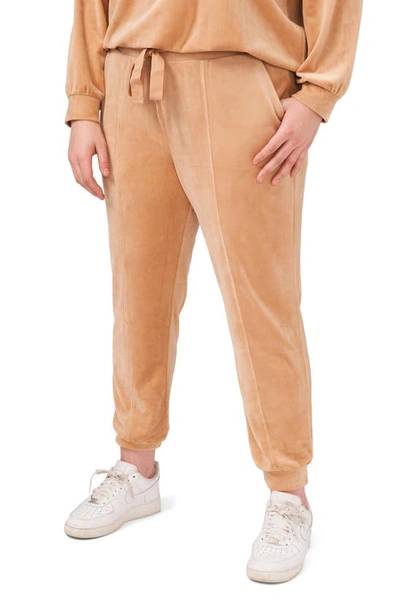 Shop 1.state Velour Joggers In Brown