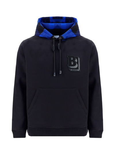 Shop Burberry Monogram Patch Hoodie In Black