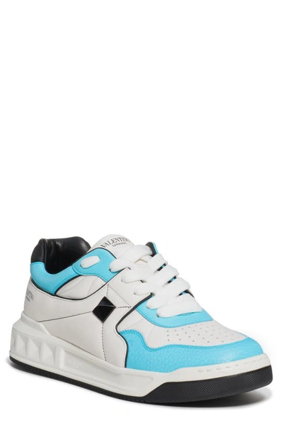 Shop Valentino Roman Stud Low Top Sneaker In Blue