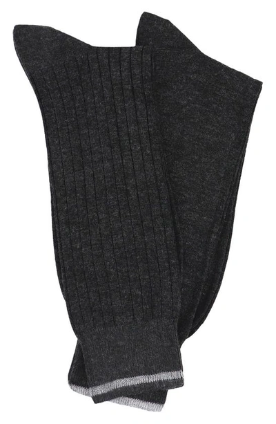 Shop Lorenzo Uomo 2-pack Assorted Heathered Dress Socks In Charcoal