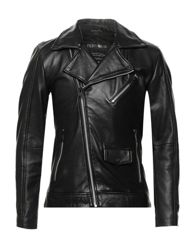 Shop Freaky Nation Man Jacket Black Size Xl Soft Leather