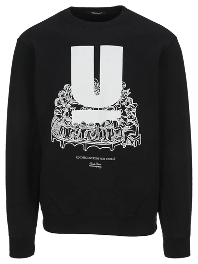 Shop Undercover Graphic Printed Crewneck Sweatshirt In Black