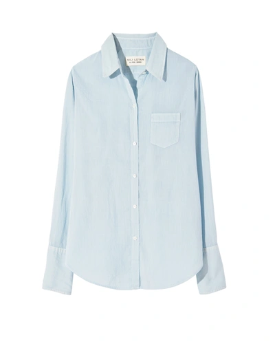 Shop Nili Lotan Cotton Voile Nl Shirt In Light Blue