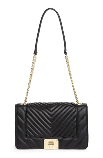 Shop Karl Lagerfeld Lara Shoulder Bag In Blk/ Gold