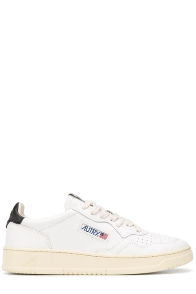 Shop Autry Logo Patch Panelled Sneakers In White