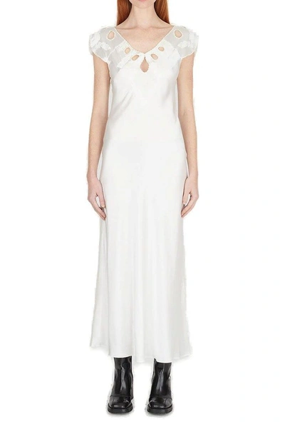 Shop Marc Jacobs Embroidered Keyhole Slip Dress In White