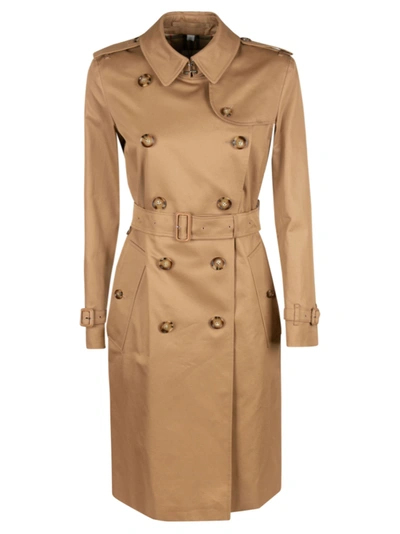 Shop Burberry Back Logo Trench In Camel