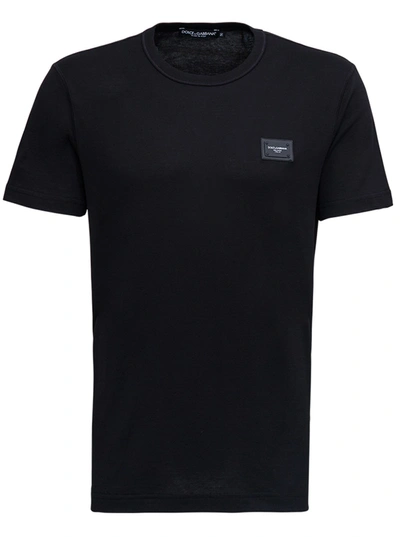 Shop Dolce & Gabbana Black Cotton T-shirt With Logo