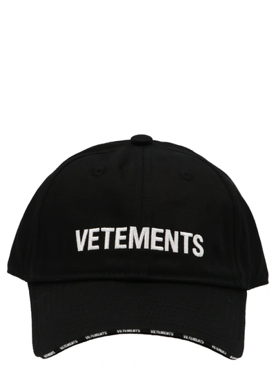 Shop Vetements Iconic Logo Cap In Black