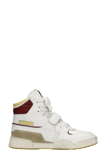 Shop Isabel Marant Alsee Sneakers In White Suede And Leather