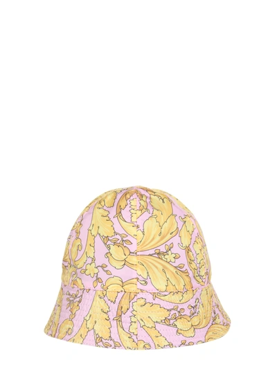 Shop Versace Bucket Hat With Baroque Print In Multicolor