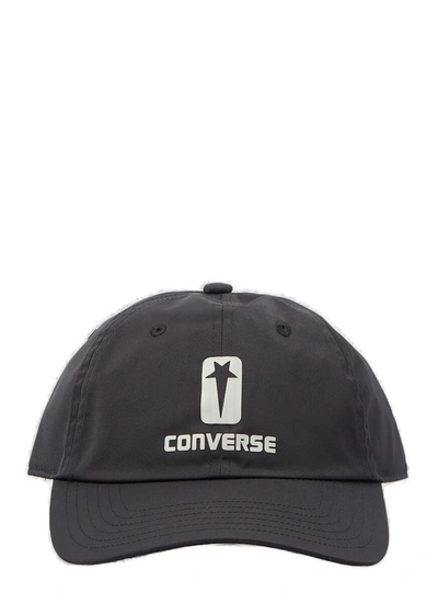 Shop Rick Owens Drkshdw X Converse Logo Printed Baseball Cap In Black