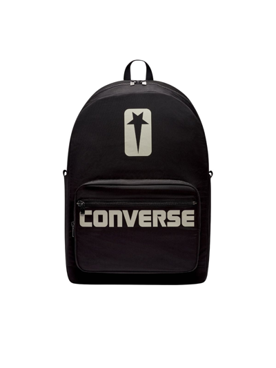 Shop Rick Owens Drkshdw X Converse Logo Printed Zipped Backpack In Black