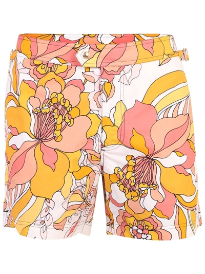 Shop Tom Ford Allover Floral Pattern Swim Shorts In Multi