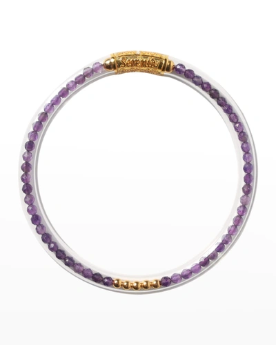 Shop Budhagirl Serenity Prayer Luxe All Weather Bangle In Amethyst