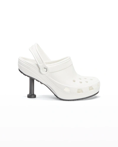 Shop Balenciaga X Croc Madame Rubber Stiletto Clogs In White