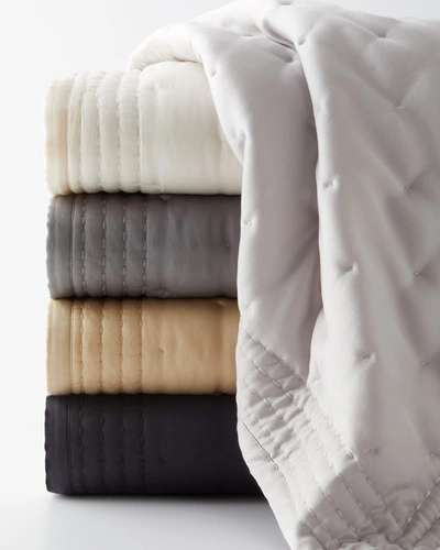Shop Donna Karan Home Essential Silk-blend Full/queen Quilt In Charcoal