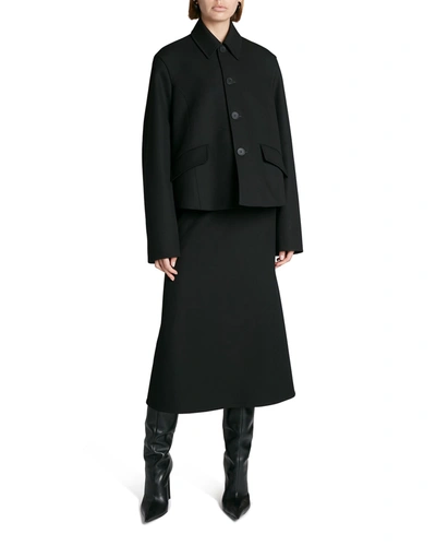 Shop Balenciaga Deconstructed Wool Barathea Jacket In Noir