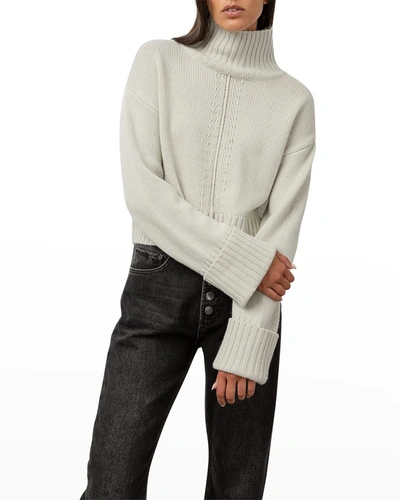 Rails Halle Cashmere-merino Wool Turtleneck Sweater In Cloud Grey