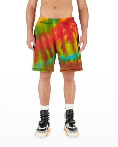 Shop Dsquared2 Men's Tie-dye Logo Sweat Shorts In Multicolou